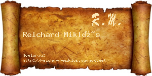 Reichard Miklós névjegykártya